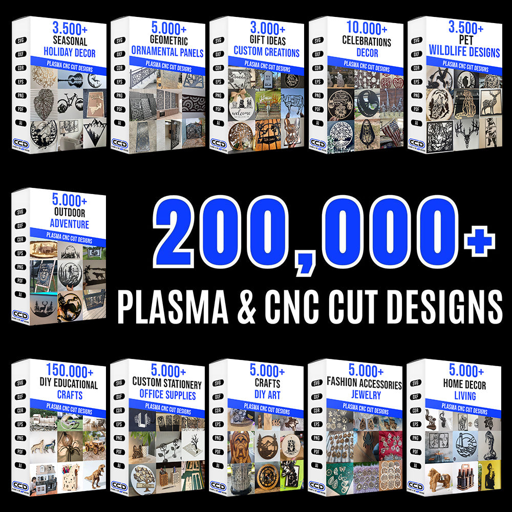 200.000+ CUTTING MACHINE DESIGNS / PLASMA CNC FILES BUNDLE